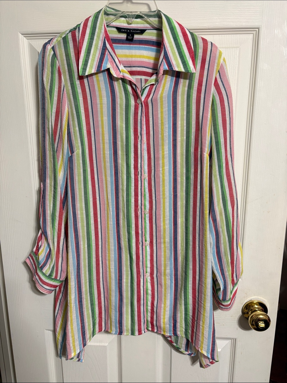 Zac & Rachel Rainbow Striped Button-Down Shirt